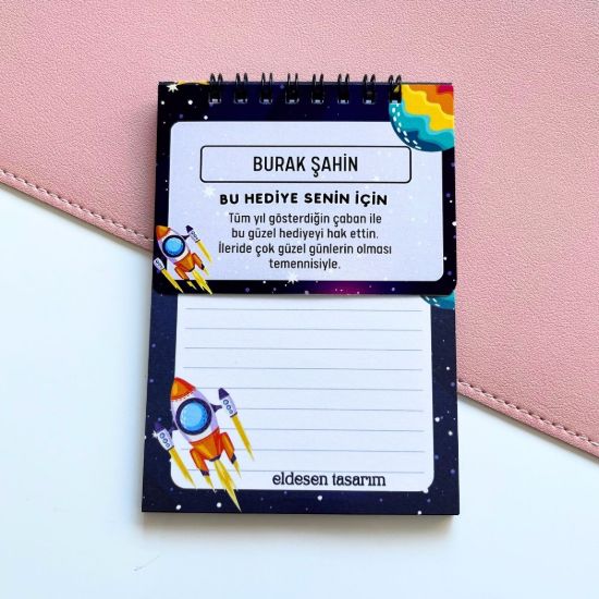 Roketli Defter İsme Özel Karne Hediyesi resmi