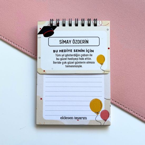 Mezuniyetli Defter İsme Özel Karne Hediyesi resmi