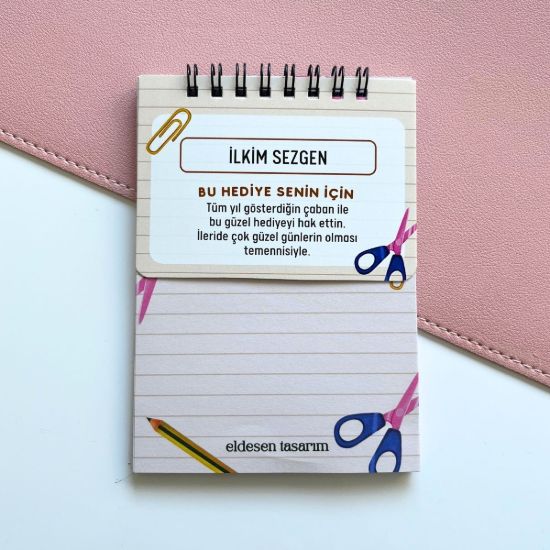 Makaslı Defter İsme Özel Karne Hediyesi resmi