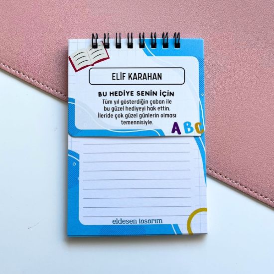 Çocuklu Defter İsme Özel Karne Hediyesi resmi