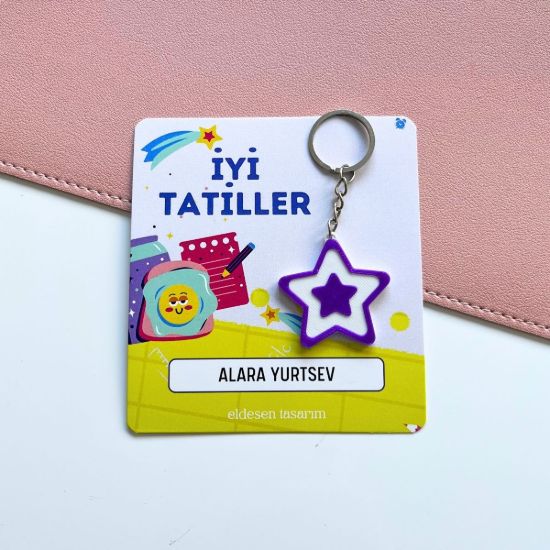 Yıldızlı İsme Özel Kartlı Anahtarlık resmi